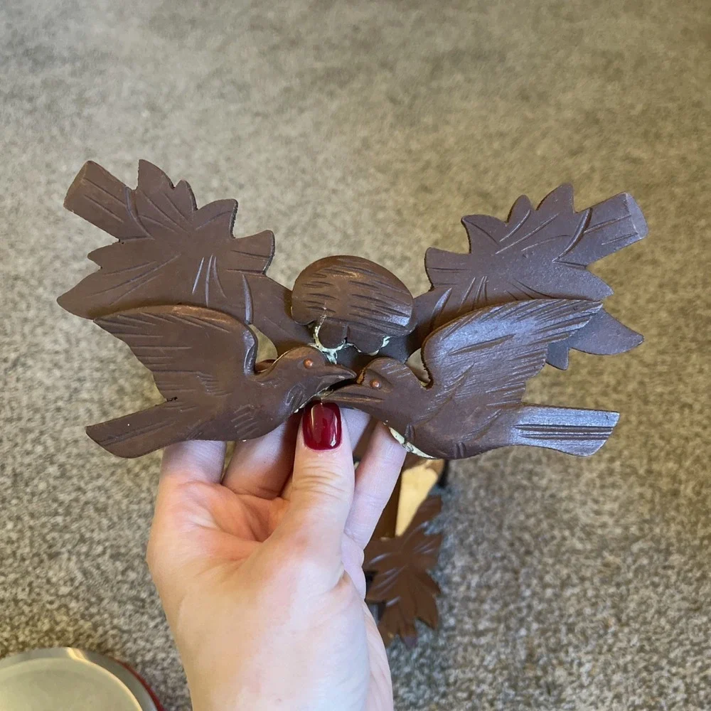 German Cuckoo Clock Regula Movement UNTESTED For Parts/Repair W/Weights/Pendulum